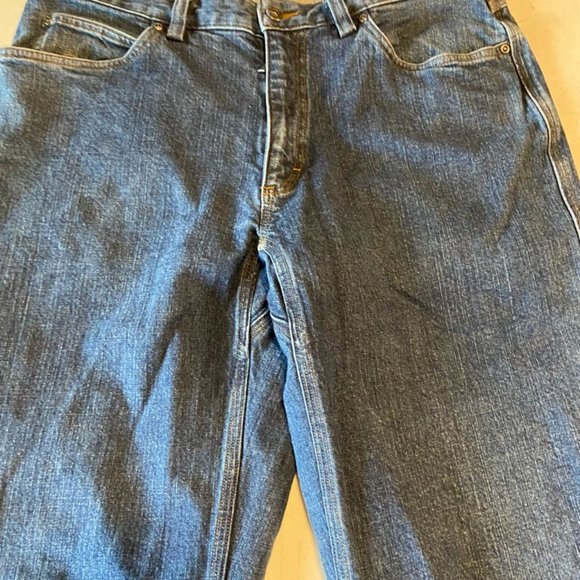 Duluth Trading Flex Ballroom Mens Size 36x32 Straight Cut Denim Blue Jeans - Picture 3 of 8